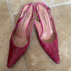 Italian Pink Alligator Blumarine heels